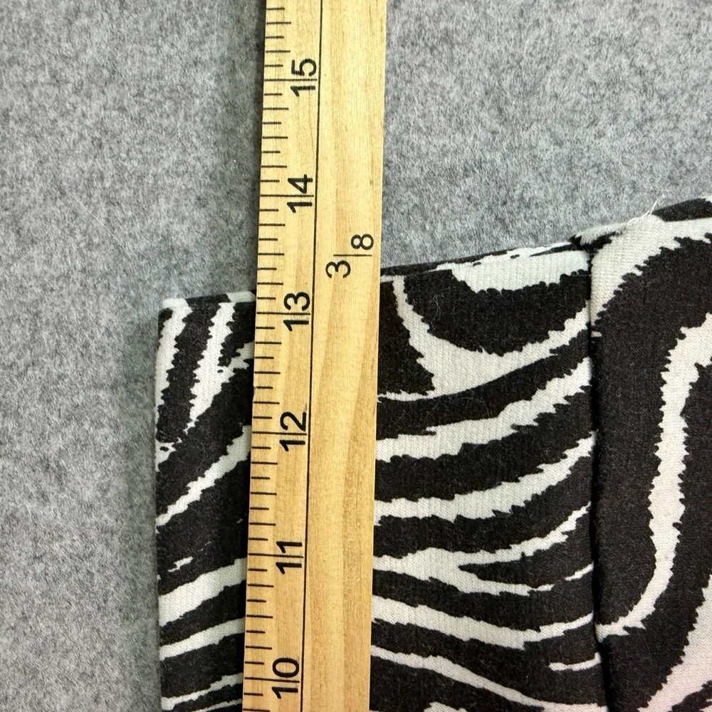BODY CENTRAL Zebra Print Mini Skirt Black White Stretch High Waist Women's M 80s